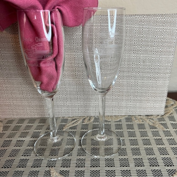 Fiesta Queen Steamboat Laughlin Nevada Wine Champagne Flutes Souvenir Glass Set - Picture 1 of 4